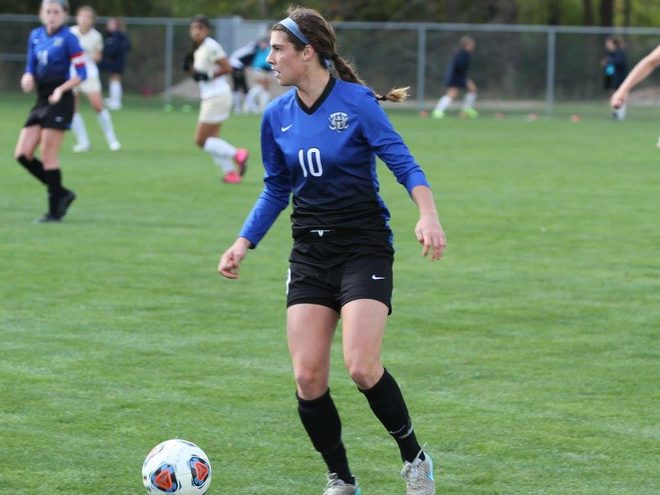 Kal Mogler on the ball in midfield